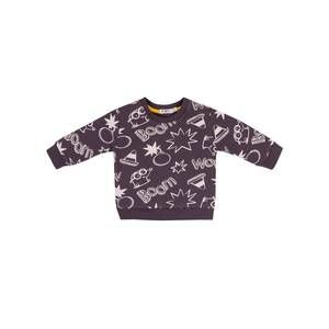 NEW EMC boys' boom printed fleece sweatshirt in soft black